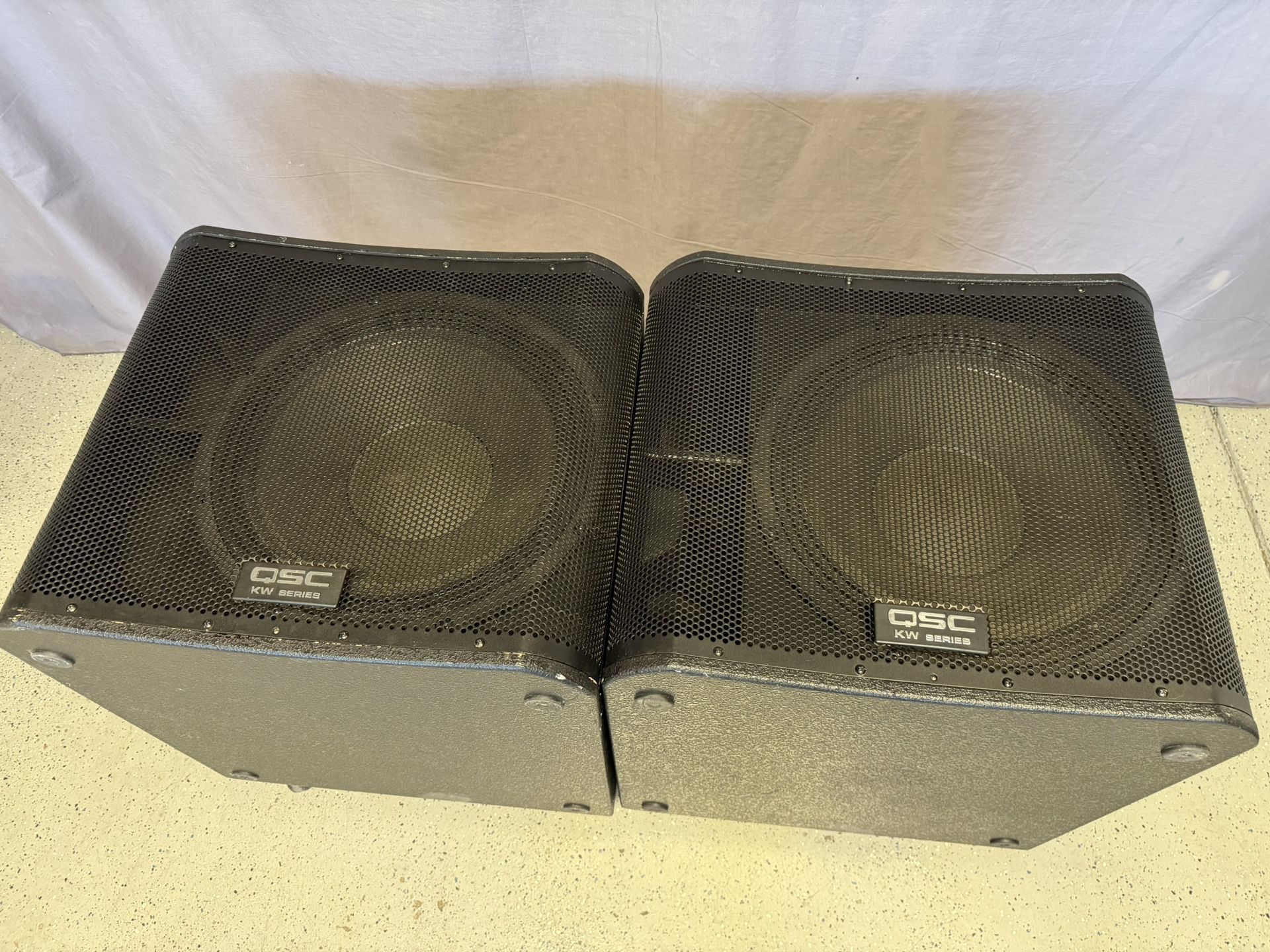 Pair of QSC KW181 1000W Powered Subwoofers