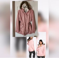 Parka Jacket removable fur Sz L