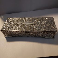 Vtg Godinger Silver Plate Ornate Jewelry Box