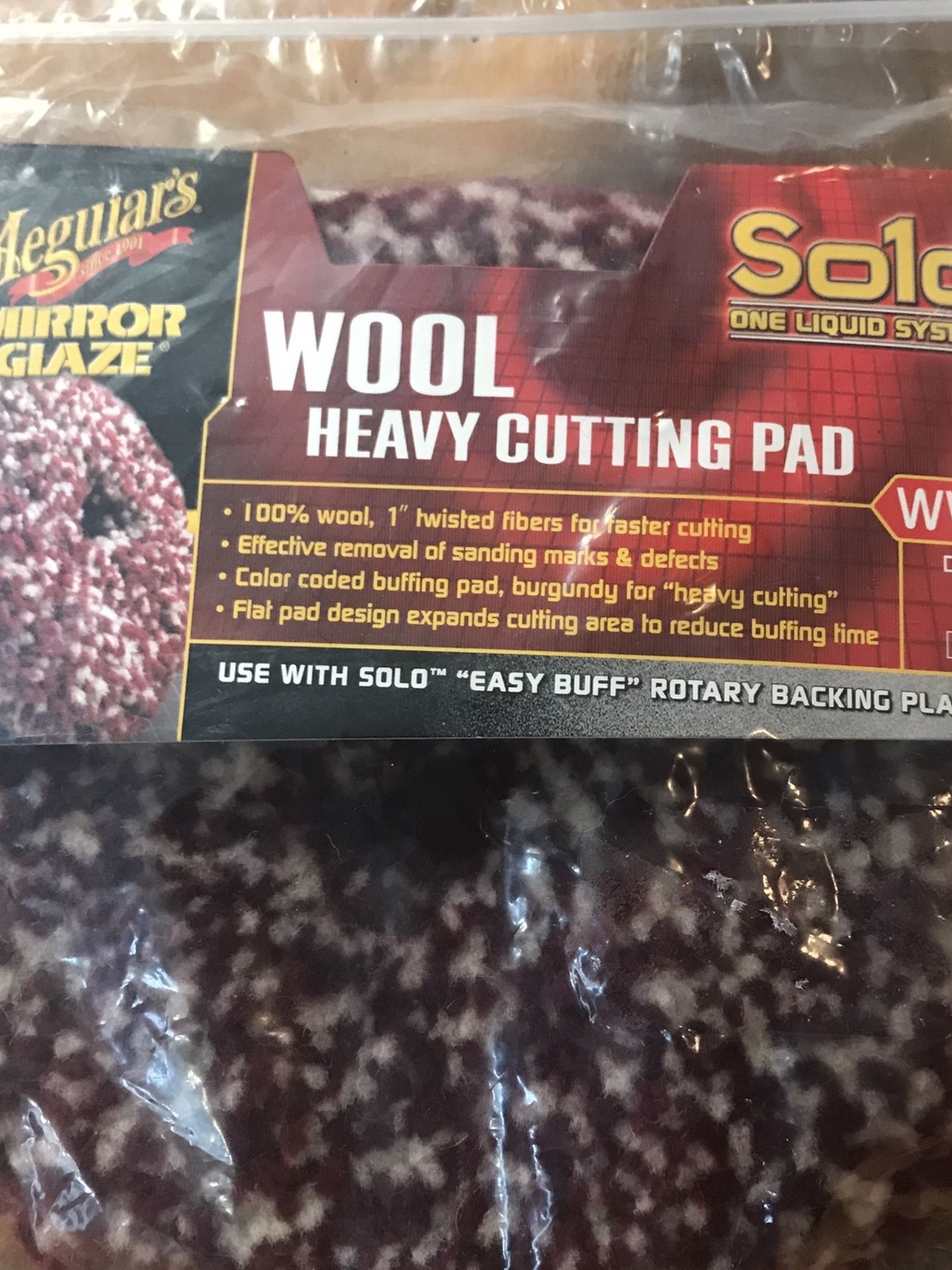 Meguiar’s Mirror Glaze 7” Wool Heavy Cutting Buffing Pad