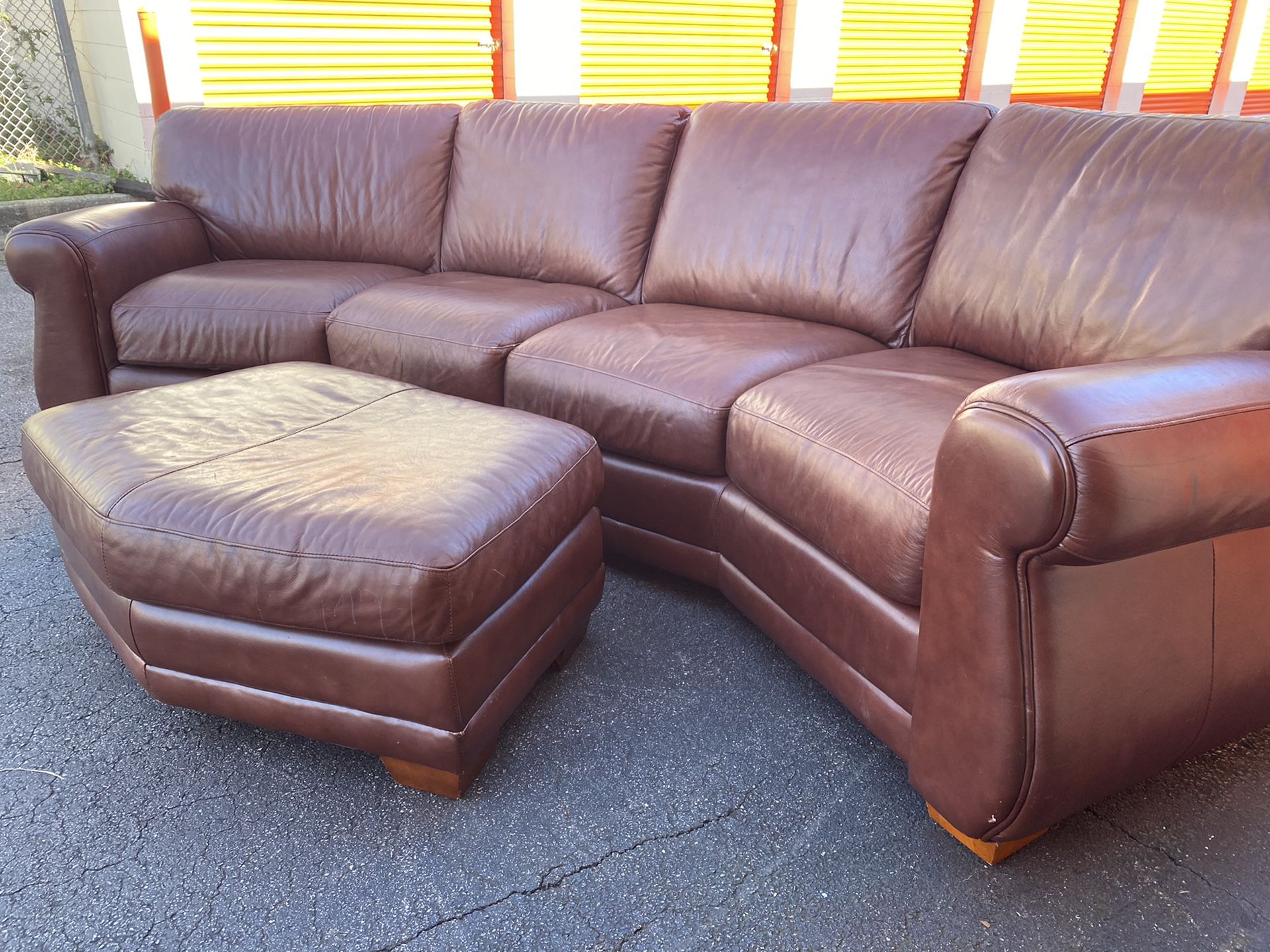 Havertys top grain leather sectional
