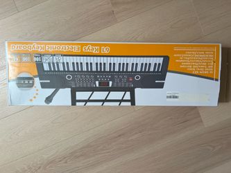 61 keys piano keyboard, Electronic Digital Piano with Built-In Speaker Microphone, Sheet Stand and Power Supply, Portable Keyboard Gift Teaching for B