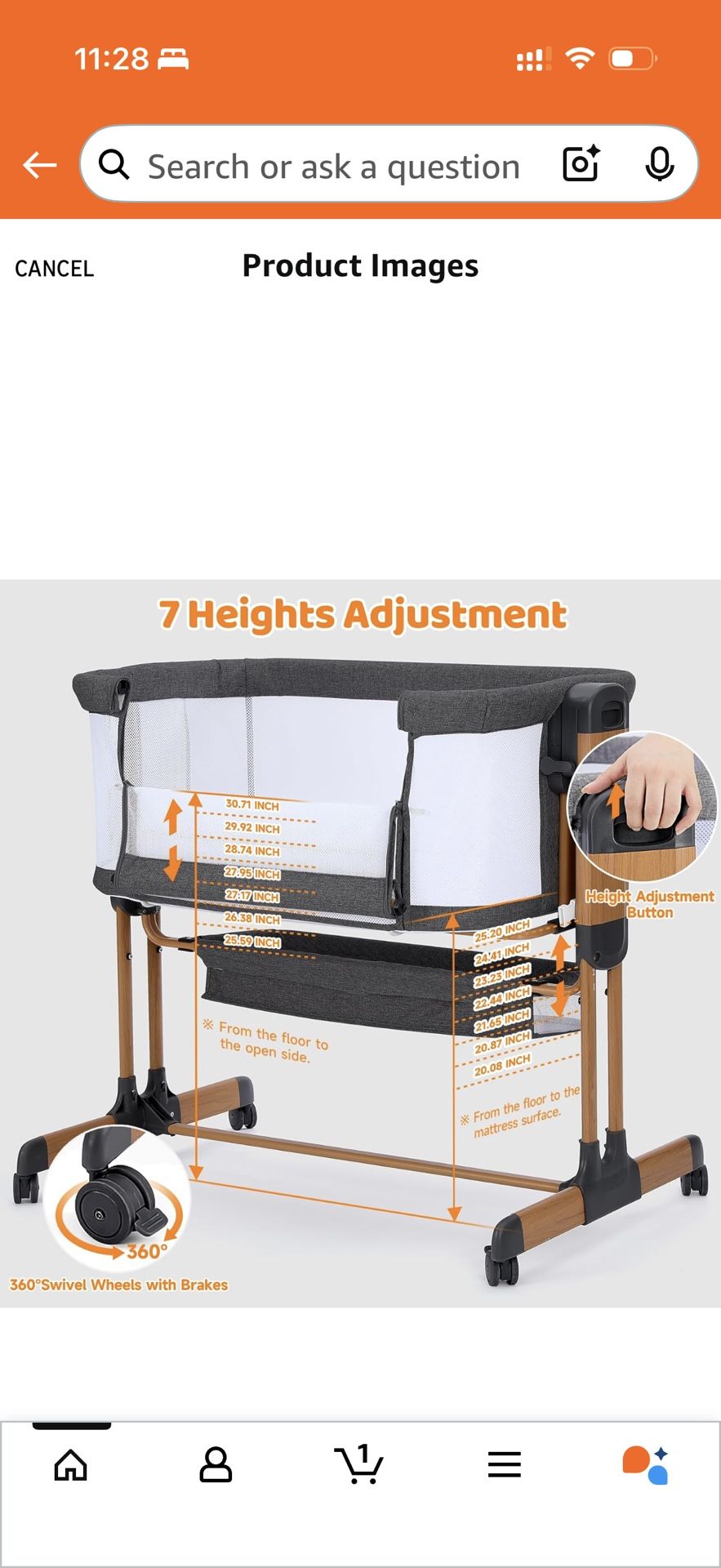 Ezebaby Bedside Bassinet