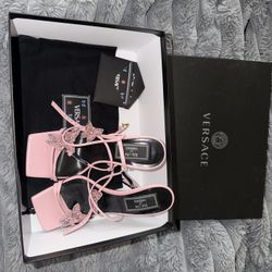 Versace Light Pink Butterfly Heels Size 36 1/2