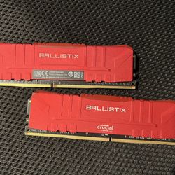 16gb  ddr4 ram crucial ballistix 3000 red 2x8gb