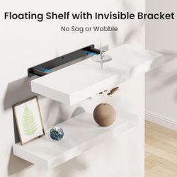 3 White Floating Shelves