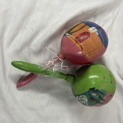Maraca Pair (Pink & Green)
