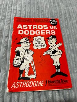 Astros vs Dodgers 1967 Souvenir Program