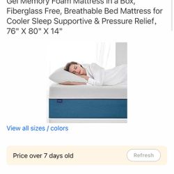 Molblly King Size Mattress, 14 inch Cooling-Gel Memory Foam Mattress in a Box, Fiberglass Free,Breathable Bed Mattress for Cooler Sleep Supportive & P