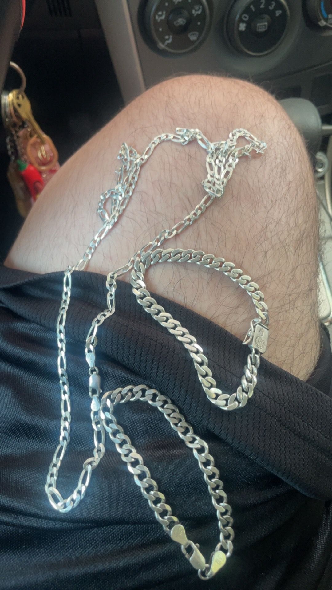 Silver chain and bracelets