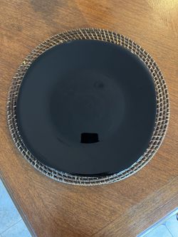 16  Black Glass Dinner Chargers