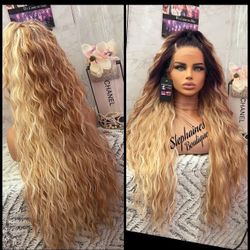 Human Hair Blended lace Front Wig 