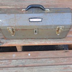 Vintage Craftsman Metal Tool Box Tombstone Style  With Tray