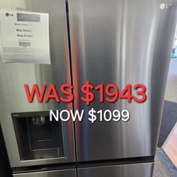 27 Cu. Ft. Side By Side Refrigerator W/ Door Cooling And ICE And Water Dispenser 