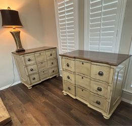 Pair of French Country Three Drawer Chest of Drawers
