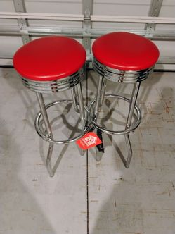 A Pair of Red Barstools