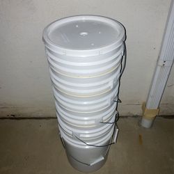 6 Heavy Duty 5 Gal Buckets W Gasket Lids 