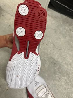 Nike Shox BB4 Retro basketball shoes in the Varsity Red and White colorway, originally