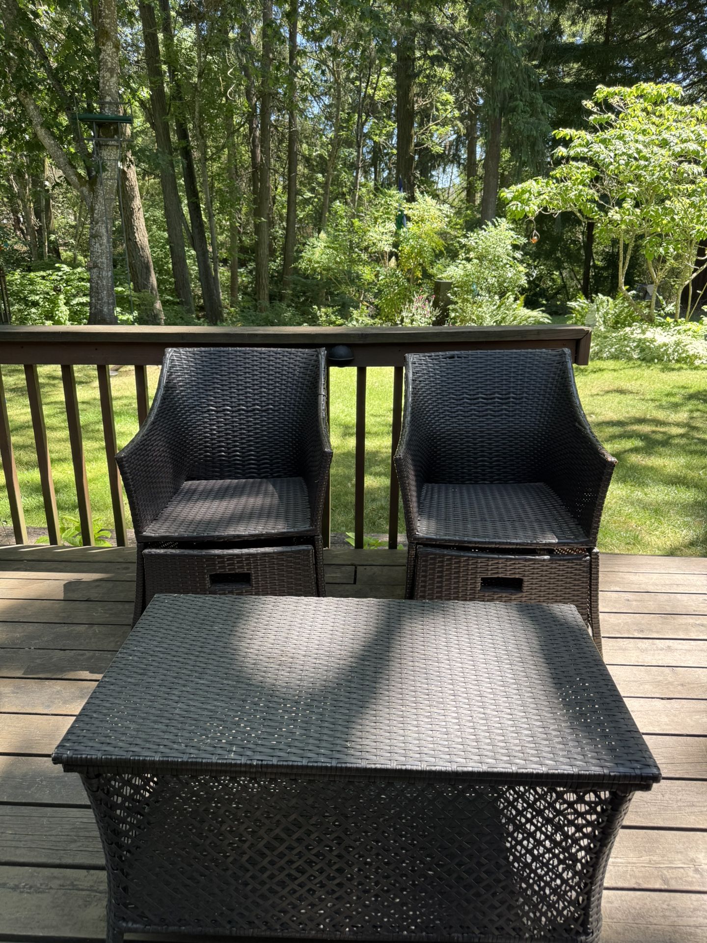 Set Of Outdoor Chairs And Coffee Table With Storage