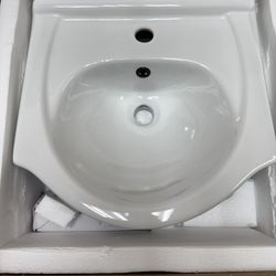 White Ceramic Wall Mount or vanity top bathroom sink