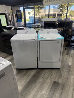 Samsung 4.1 Cu Ft Top Load Washer W/ Deep Wash & 7.2 Cu Ft 220 Volt Electric Dryer Set - White 🔌