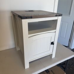Barn style Nightstand W/ Charging Station 