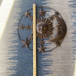 Sun moon and stars yard wall Art