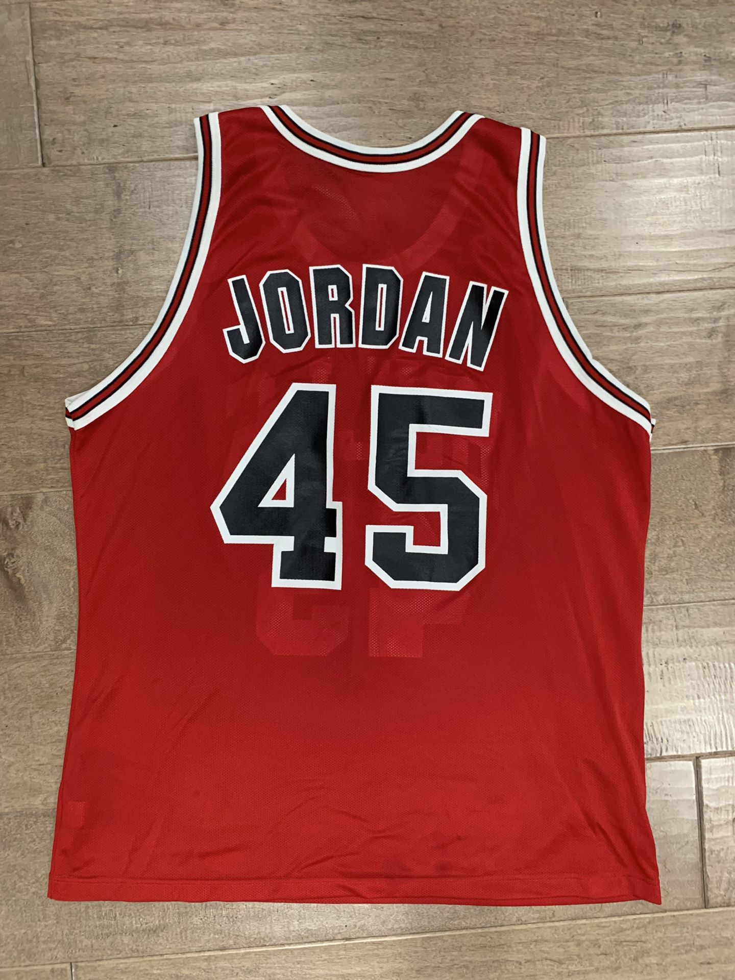 Retro Champion Chicago Bulls Michael Jordan 45 Jersey Size 48