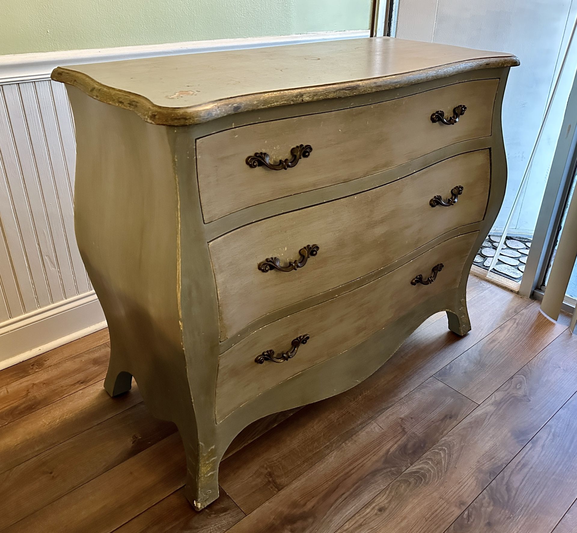 Sage Green Antique Vintage 3-Drawer Dresser