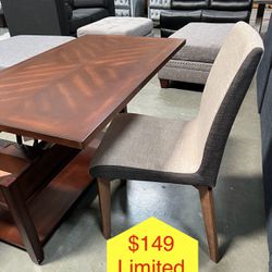 New! 2-in-1 Small Dining Set For Dorm, Lift-top Coffee Table, Table, Desk, Dining Table For Single Person, Small Dining Table, Small Desk,Studio Table