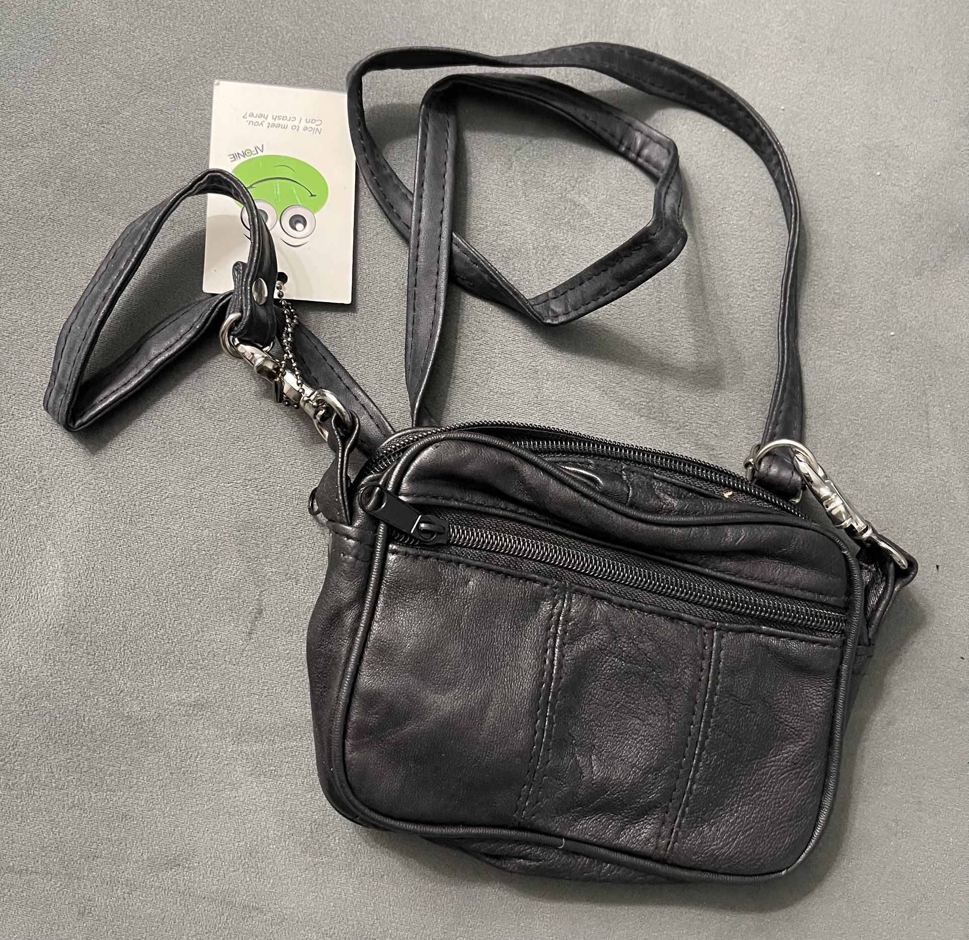 New Black AFONIA Leather Bag