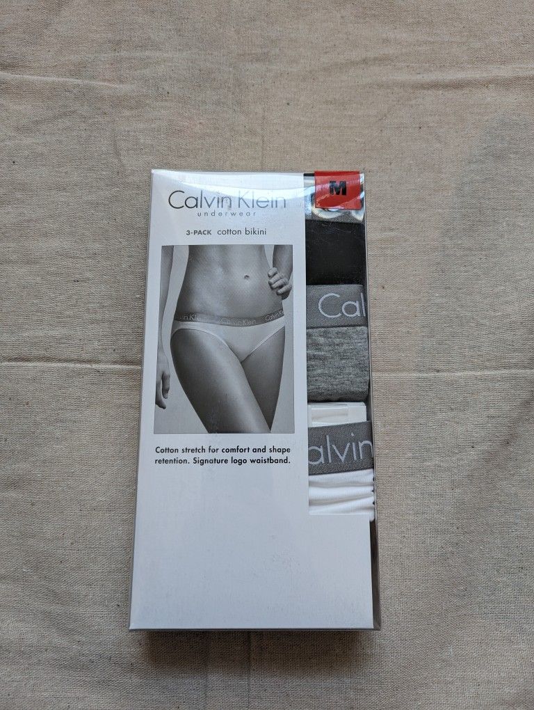 Calvin Klein Ladies Cotton Stretch Bikini Underwear 3-pack Size S/M/L