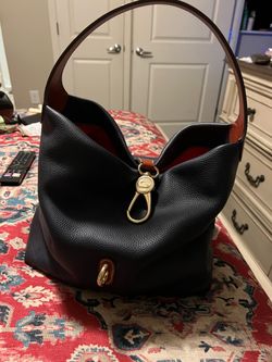 Dooney and Burke - 1 navy blue, 1 reddish brown, 1 off white with wallet and 1 pink