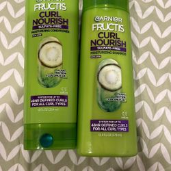 Garnier Fructis Curl Nourish Sulfate Free Shampoo Conditioner 