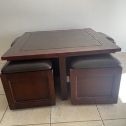 Coffee Table with Storage Stools 
