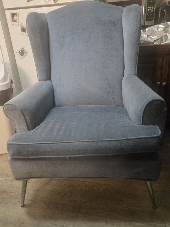 Blue Wing Back Chair. 30$ OBO