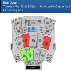 Bob Dylam March 12 In  Jacksonville, FL 
