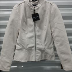 NWT Baccini Ladies Faux Leather Fitted Jacket Size S