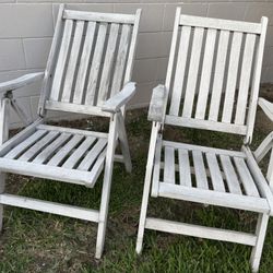 Two Antique White Teal Chairs Free 