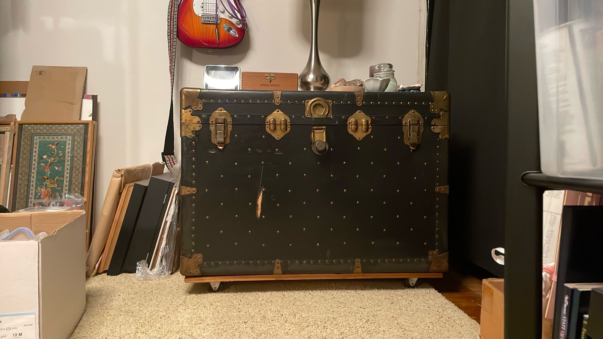 Antique Steamer Trunk For Storage.