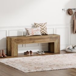 47" Dining Bench, Farmhouse Entryway Bench End of Bed Bench