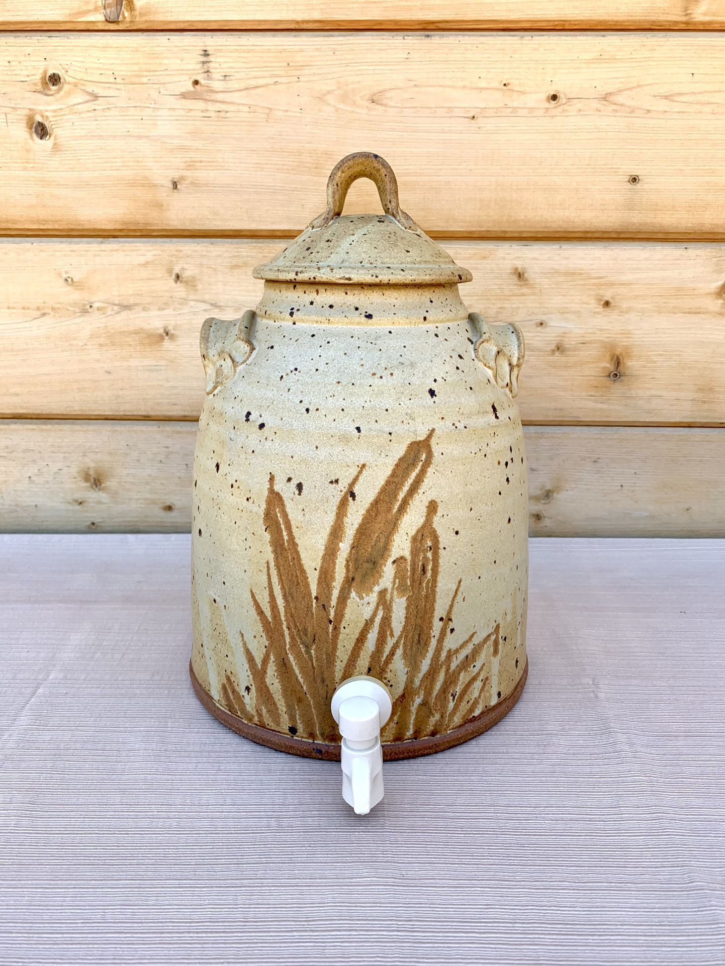 Vintage Eucalyptus Stoneware Water Jug Dispenser