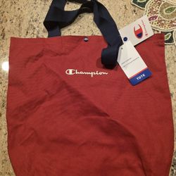 Champion Red & Blue Fabric Tote Bag