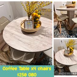 Gray Table X4 Chairs