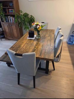 Rustic Dining Table & Bench