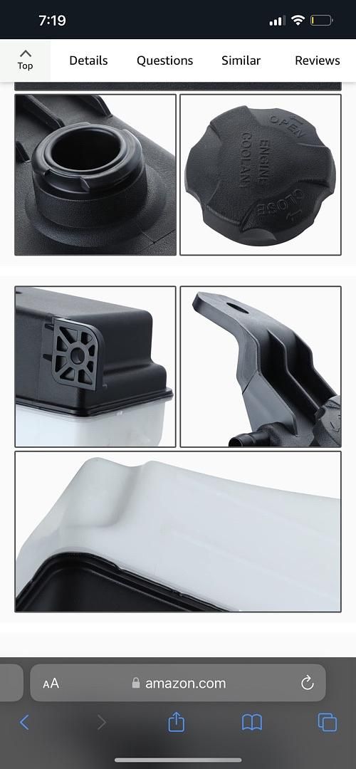 WW#17 OEM-RT-HY3014114 OE Style Coolant Overflow Reservoir Tank w/Cap Compatible with 07-09 Santa Fe / 11-15 Sorento