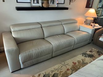 All leather reclining sofa