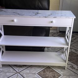 Modern white floating cabinet / console shelf