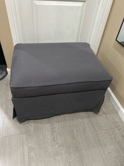 IKEA UPPLAND Ottoman with storage, Hakebo dark gray