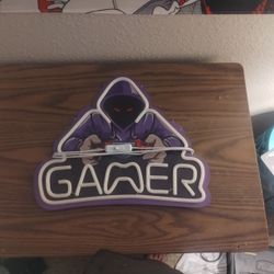 Gamer Purple Led Light Sign